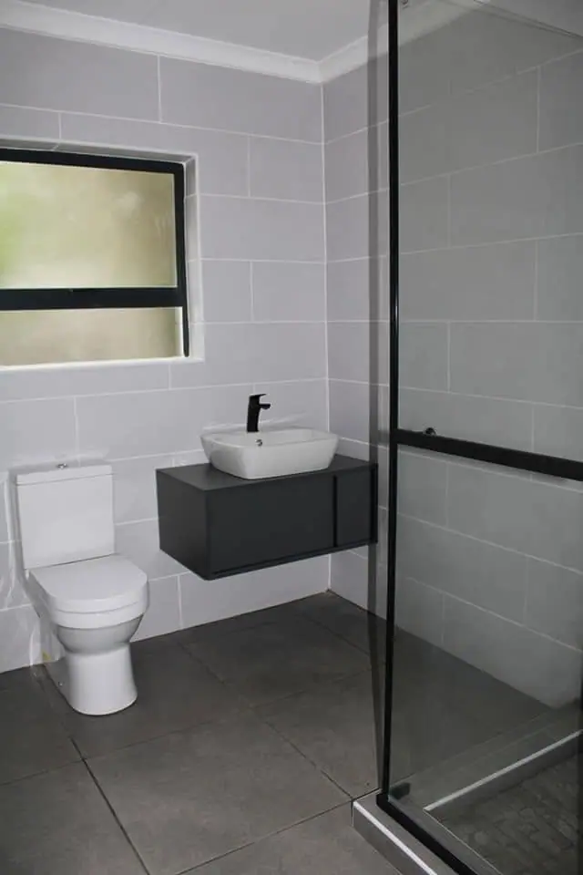 Renovated bathroom with modern vanity