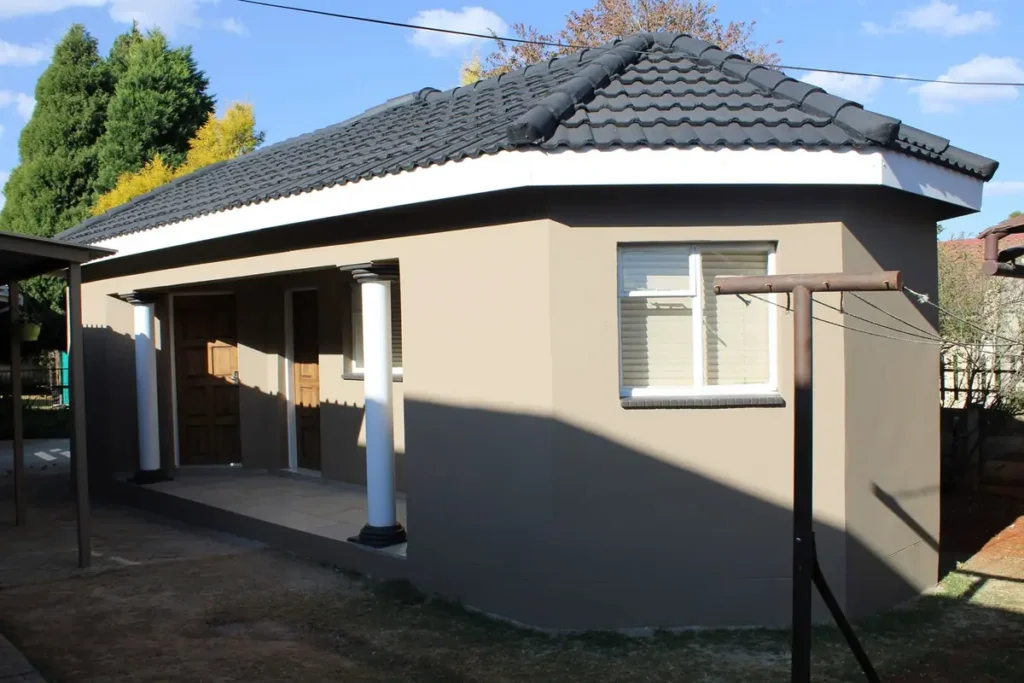Room addition with a tiled roof